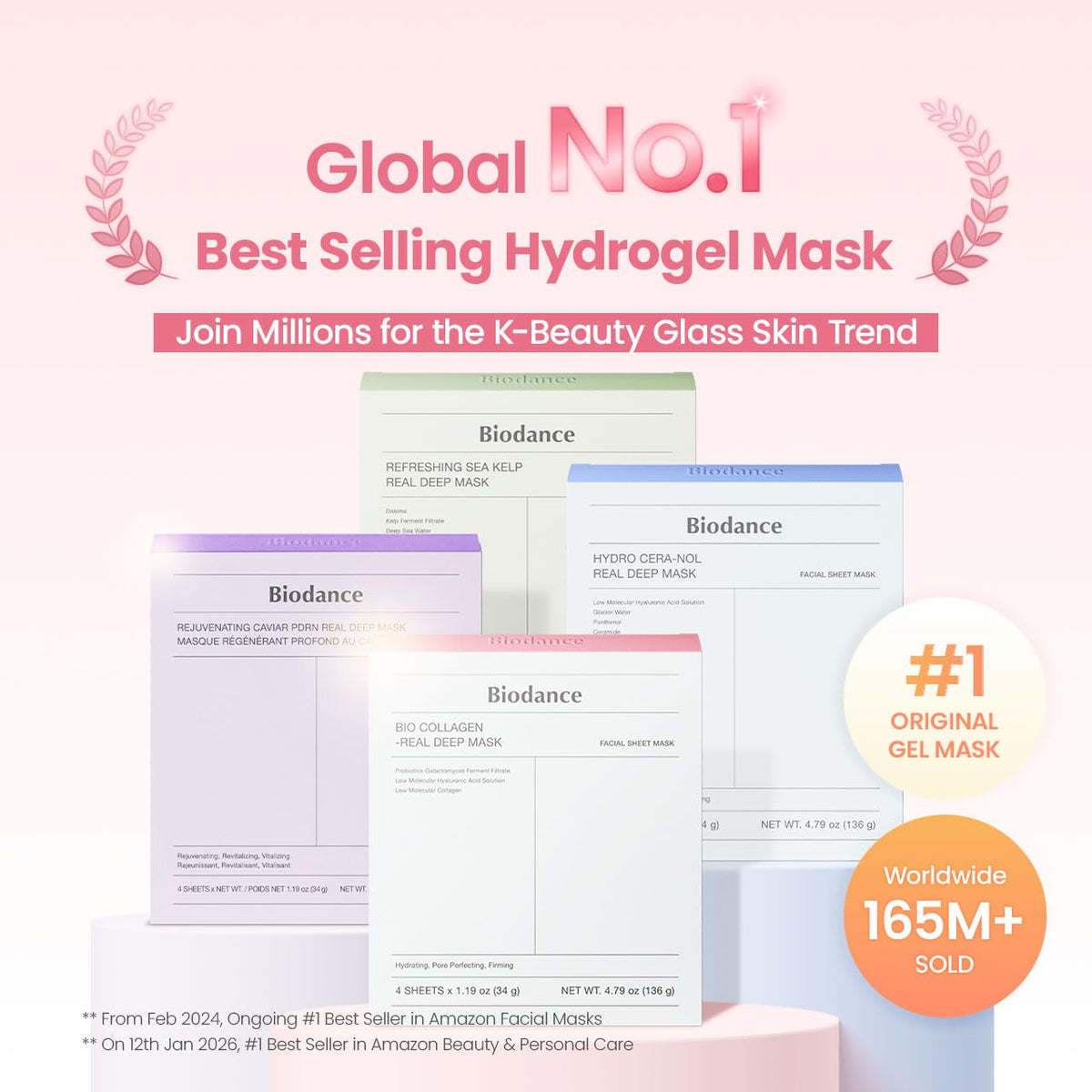 BIODANCE Bio-Collagen Real Deep Mask, Hydrating Overnight Hydrogel Face Mask, Pore Minimizing, Plumping, Elasticity Improvement, Korean Skin Care, Mothers Day Gifts - 1.19oz(34g) x 16ea