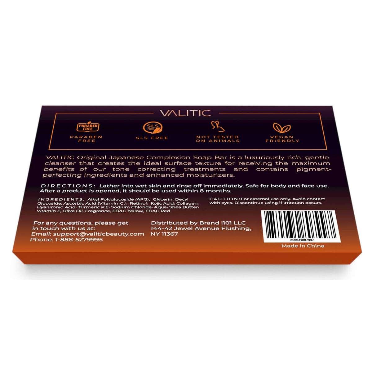 VALITIC Kojic Acid Cleansing Soap Bars with Vitamin C & Turmeric, Hydrating Formula 5 Pack