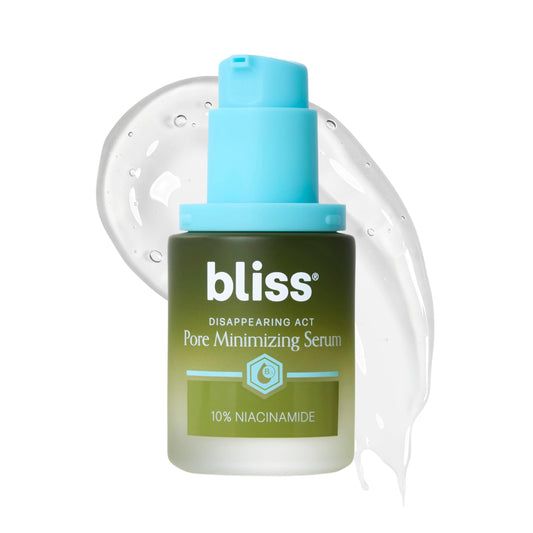 Bliss Disappearing Act Pore-Minimizing Serum - Niacinamide + Pore Vanish Complex with Green Tea - Refines Pores, Controls Oil & Targets Dark Spots for Smooth Glass Skin - 1 Fl Oz
