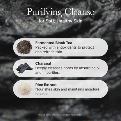 ARENCIA Black Tea Rice Mochi Face Cleanser, 120g, Pore Care, Sebum Control, Oily Skin