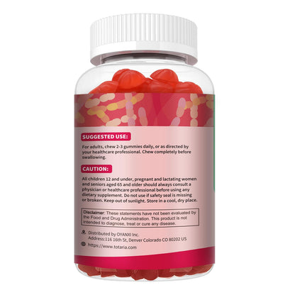 9-in-1 Probiotic Prebiotic Fiber Gummies for Adults & Teens 16G Fiber per Serving, Psyllium Husk Fiber Supplement with 5 Billion CFU Bacillus Coagulans, Inulin, ACV for Digestion & Gut - 60 Counts
