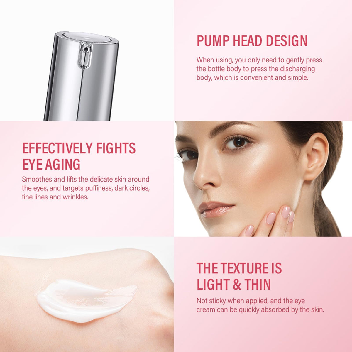 Retinol Eye Cream with Collagen & Hyaluronic Acid - Anti-Aging Under Eye Cream for Dark Circles, Puffiness & Wrinkles - Suitable for Sensitive Skin