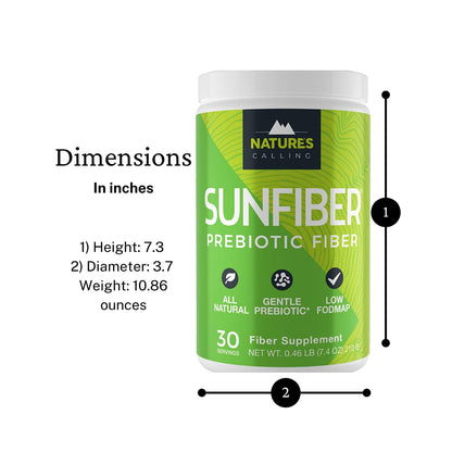 NATURE'S CALLING All-Natural Fiber Supplement - Gentle - Non-GMO - Low-FODMAP - Sunfiber - Prebiotic, 30 Servings (7.4 oz)