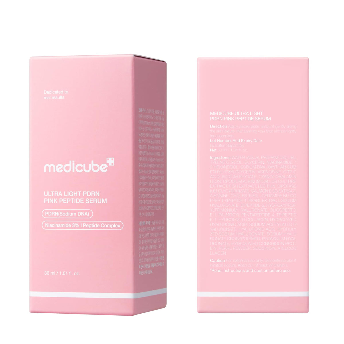 medicube PDRN Pink Peptide Serum with Salmon DNA - Ultra Light Hydrating Serum with Hyaluronic Acid - Fast-Absorbing Glow Care for Skin Clarity - Korean Skincare, 1.01 fl. Oz