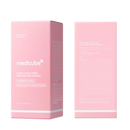 medicube PDRN Pink Peptide Serum with Salmon DNA - Ultra Light Hydrating Serum with Hyaluronic Acid - Fast-Absorbing Glow Care for Skin Clarity - Korean Skincare, 1.01 fl. Oz