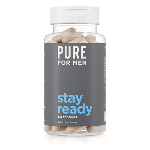 Pure for Men Original Cleanliness Stay Ready Fiber Supplement - Helps Promote Digestive Regularity - Psyllium Husk, Aloe Vera, Chia Seeds, Flaxseeds - Proprietary Formula - 60 Vegan Capsules