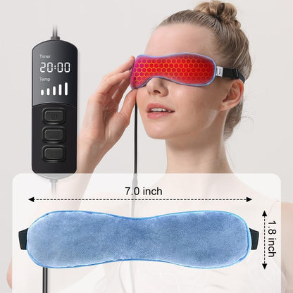Aroma Season Heated Eye Mask - Warm Flaxseed Eye Compress for Dry Eyes, MGD & Blepharitis Relief (Blue)