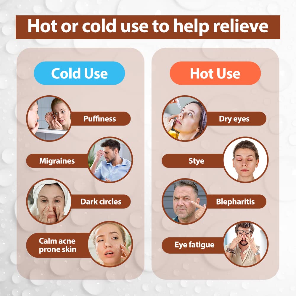 NEWGO Cooling Eye Mask - Cold Ice Pack for Puffy Eyes, Dark Circles, Headache & Stress Relief (Brown)