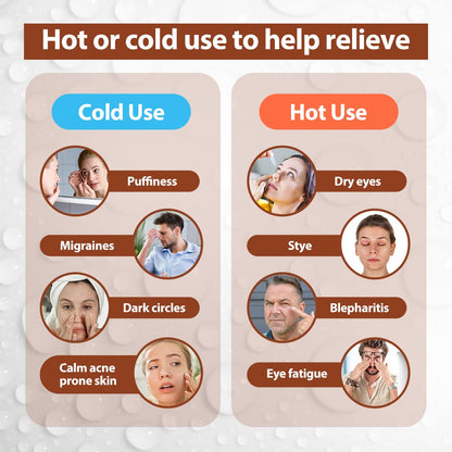 NEWGO Cooling Eye Mask - Cold Ice Pack for Puffy Eyes, Dark Circles, Headache & Stress Relief (Brown)