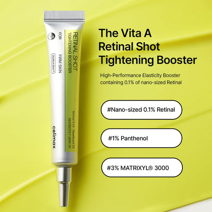 celimax The Vita A Retinal Shot Tightening Booster - 0.1% Retinal, 3% Matryxyl, High-Strength Retinoid for Anti-Aging, Pore Minimizer, Wrinkles & Fine Lines, Firmer Skin, 15ml, Mothers Day Gift