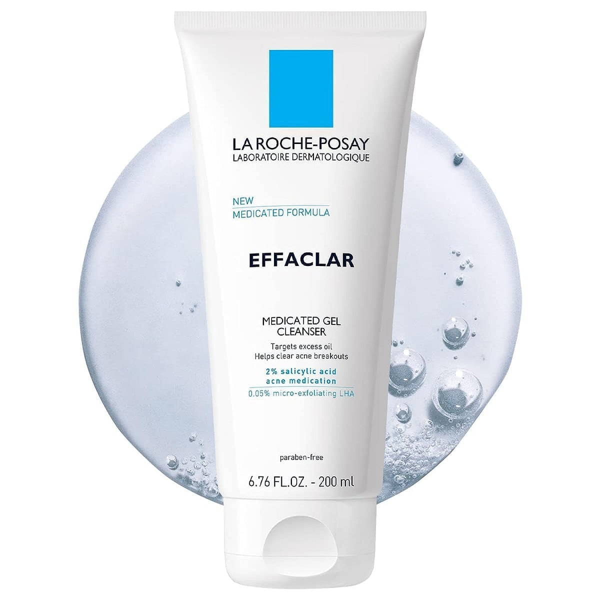 La Roche-Posay Effaclar Medicated Gel Cleanser, 2% Salicylic Acid Cleanser + LHA + Glycerin, Foaming Acne Face Wash, Helps Clear &