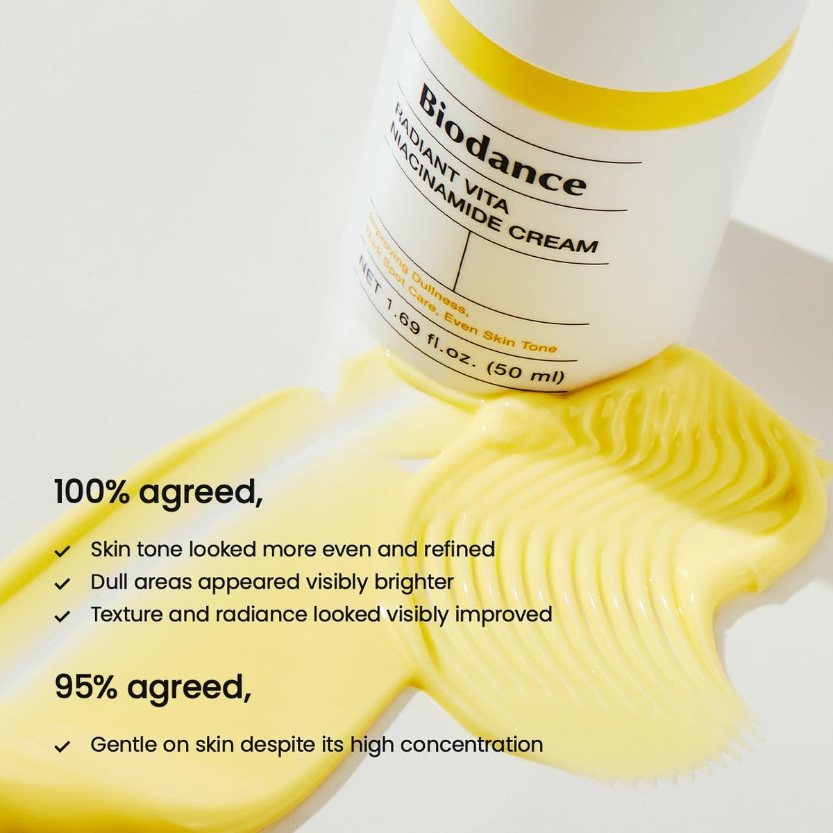 BIODANCE Radiant Vita Niacinamide Cream, Brightening, Dark Spot Correcting, Hydrating Facial Moisturizer with Vitamin C, B12, Korean Skin Care, Mothers Day Gifts - 1.69 fl.oz, 50ml