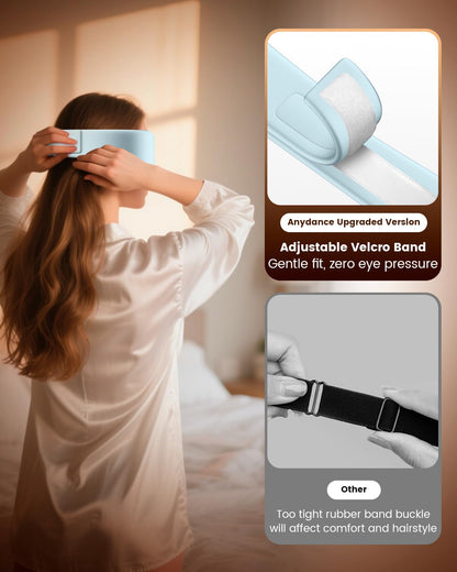 Anydance Cordless Heated Eye Mask - Rechargeable Warm Compress for Dry Eyes & Sleep Relief (Teal Green)