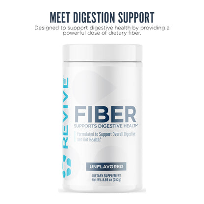 Revive MD Fiber Supplement for Digestive & Gut Health - 5g of Dietary Fiber Supports a Healthy Digestive System with Psyllium Husk & More - (Unflavored, 30 Servings)