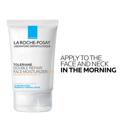 La Roche-Posay Toleriane Double Repair UV SPF Moisturizer for Face, Daily Facial Moisturizer with Sunscreen SPF 30, Niacinamide and Glycerin, Oil Free, Moisturizing Sun Protection