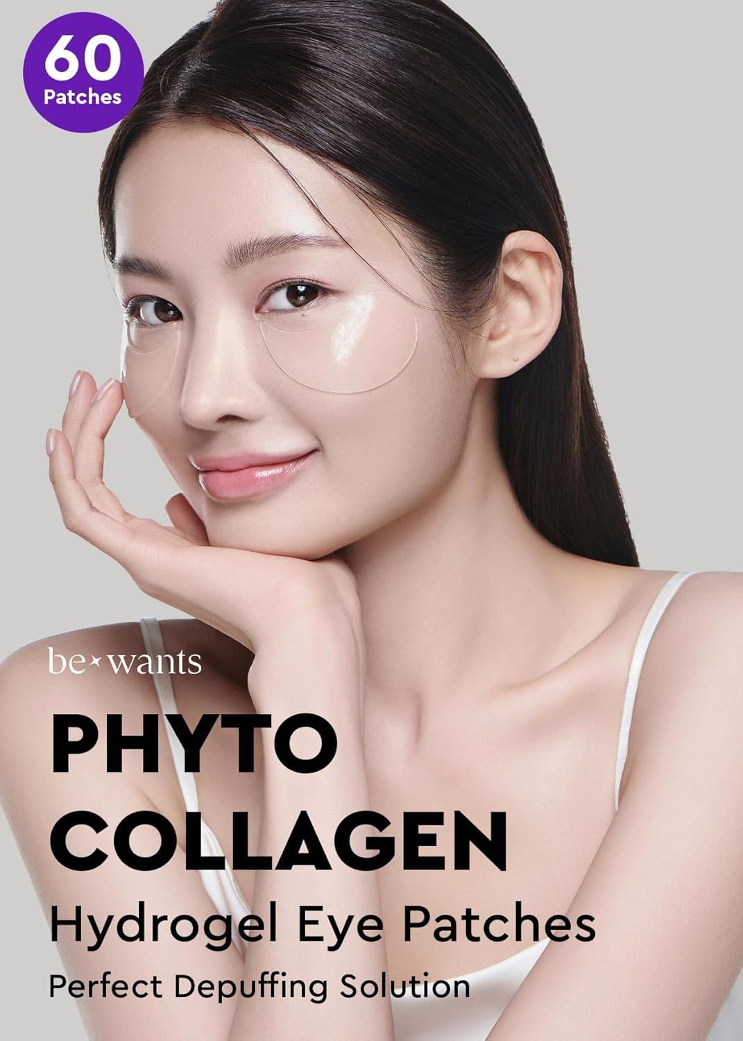 Bewants Under Eye Patches - Korean Eye Masks with Vegan Collagen & Bamboo Water for Dark Circles (60 Pcs)