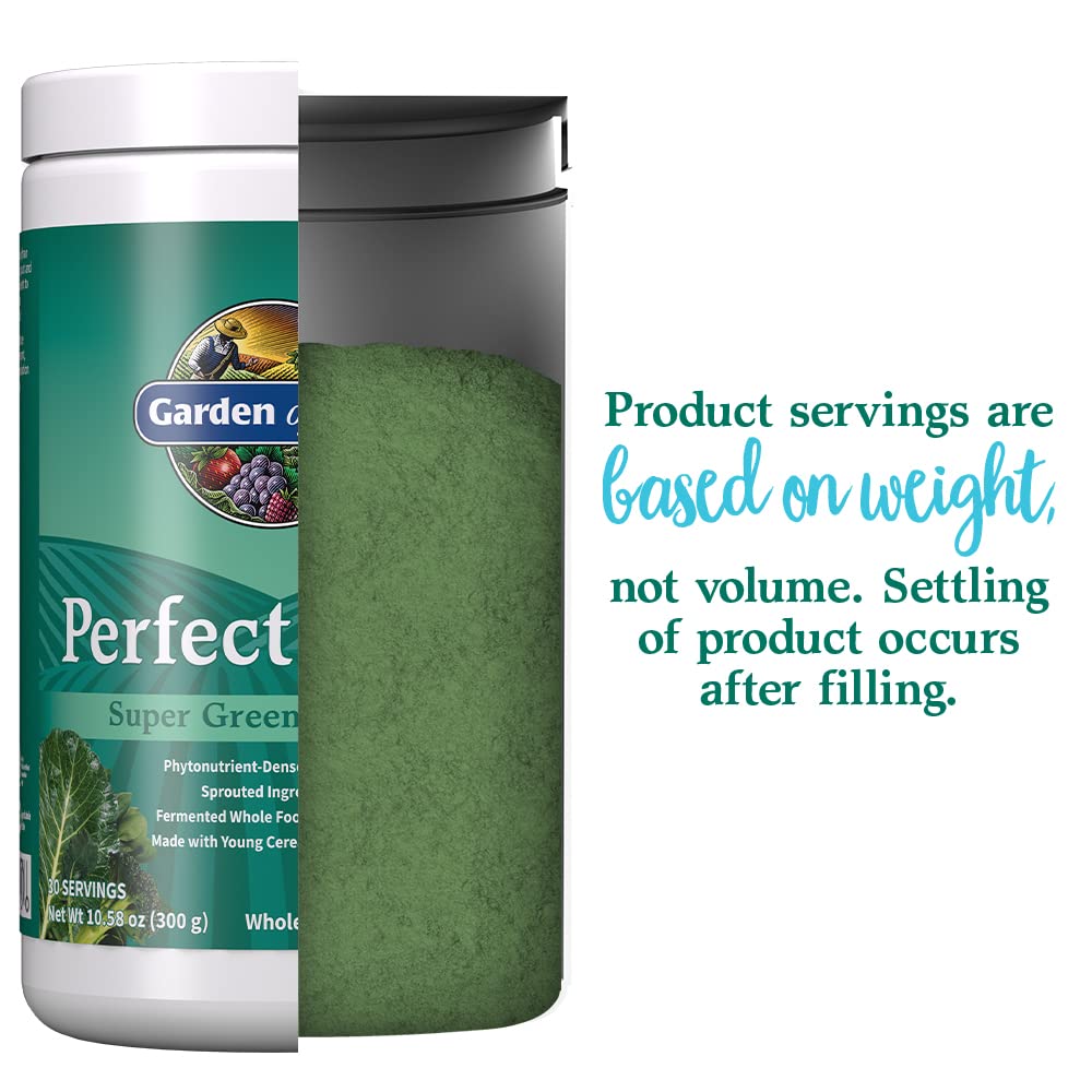 Garden of Life Perfect Food Original Super Green Formula - 30 Servings - 45 Superfoods, Greens, Sprouts plus HSO Probiotics, Enzymes & Ionic Plant Based Minerals - Juiced Superfood Powder Supplement