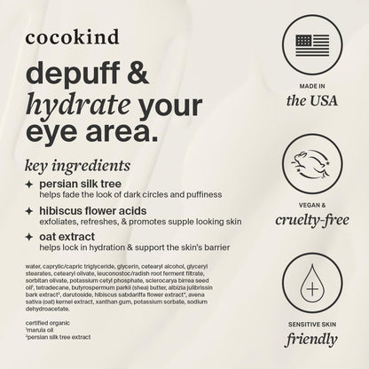 Cocokind Revitalizing Eye Cream - Hydrating & Depuffing Eye Cream with Cooling Metal Applicator for Fine Lines & Wrinkles (0.5 fl oz, 3 Pack)