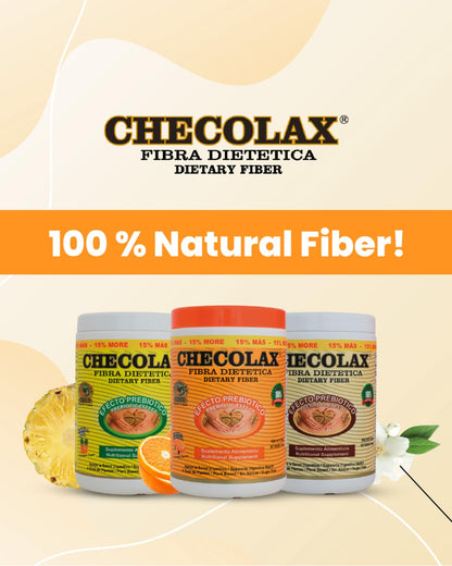 CHECOLAX: Our Dietary Fiber Alleviates Constipation Naturally, Supports Regularity, Bloating Relief & Gut Health, Sugar Free, Non-GMO, Plant-Based - Essential Fiber Boost, Vanilla (10.5 oz)