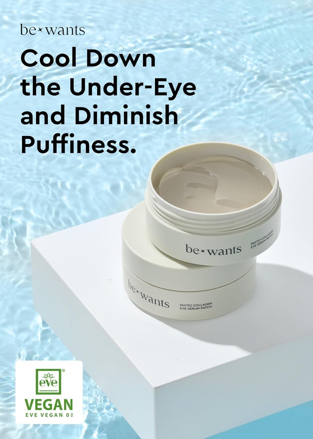 Bewants Under Eye Patches - Korean Eye Masks with Vegan Collagen & Bamboo Water for Dark Circles (60 Pcs)