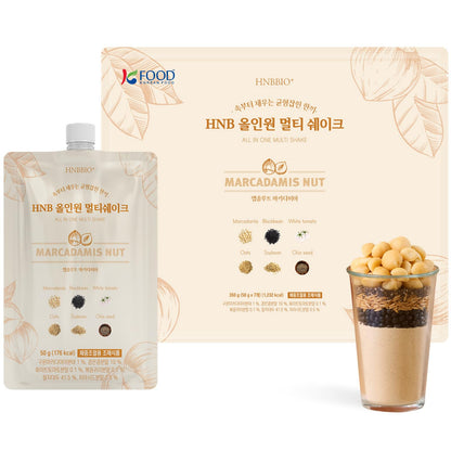 Korean Food All-In-One Multi Shake, Macadamia, Dietary Fiber, 7 Pack, 350g