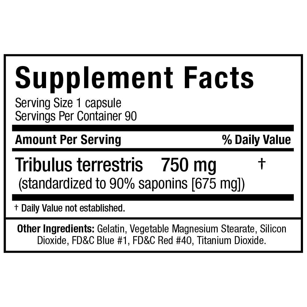 Tribulus Terrestris Testosterone Booster for Men - High Potency 90% Saponins Muscle, Strength & Performance Support - ALLMAX TRIBX90 (90 Capsules)
