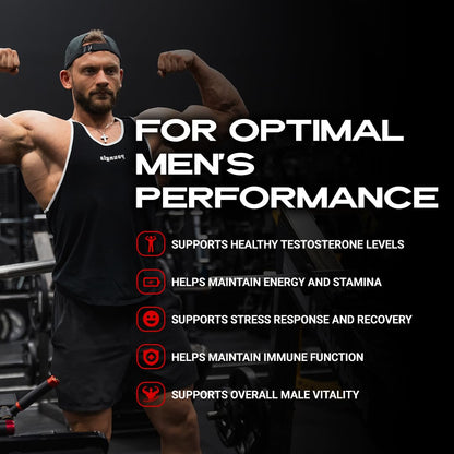 Testosterone Support Supplement for Men - Tribulus, Tongkat Ali, Ashwagandha & DIM - Energy, Vitality & Performance Formula - Iron Brothers (90 Capsules)