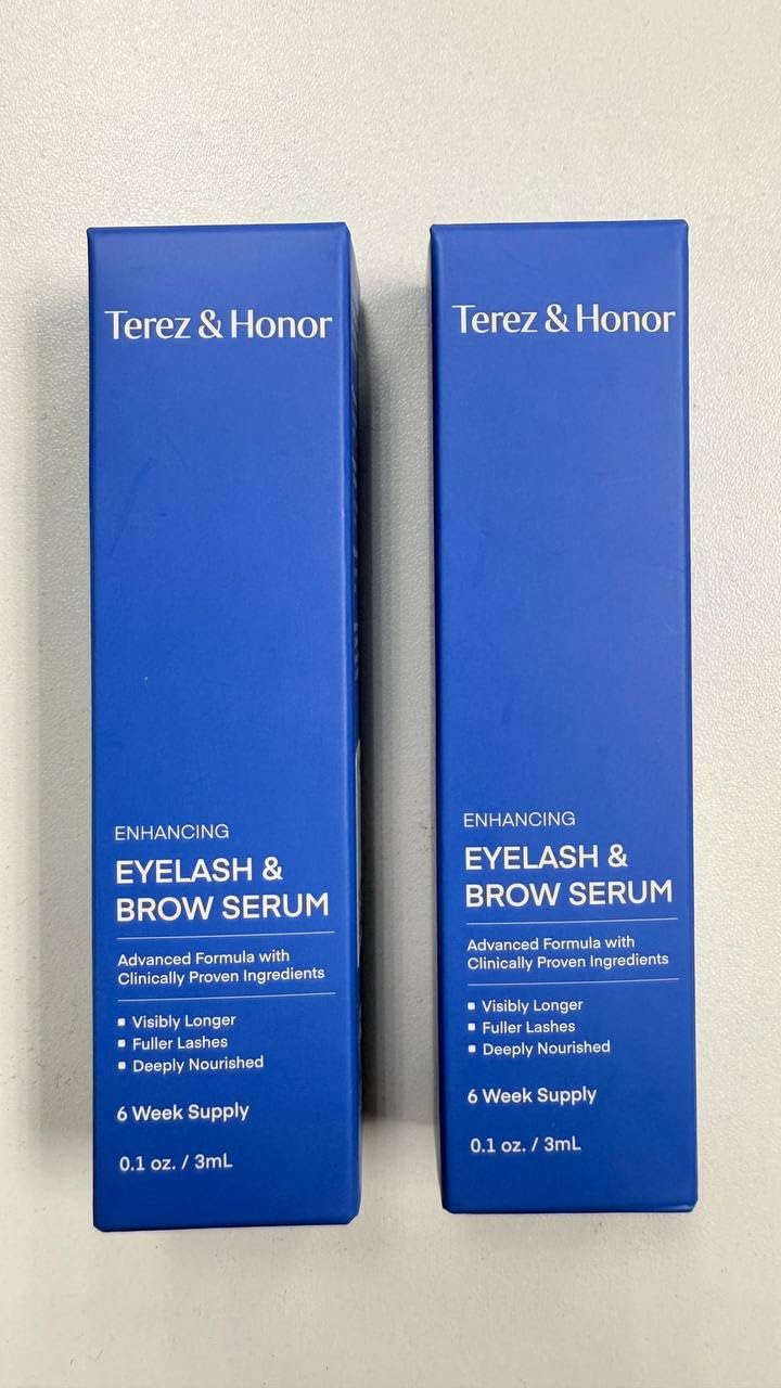 Terez & Honor Advanced Enhancing Eyelash Serum (2 Pack) - High-Potency Lash Growth Formula for Longer & Thicker Lashes - Double Value Set