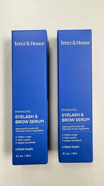 Terez & Honor Advanced Enhancing Eyelash Serum (2 Pack) - High-Potency Lash Growth Formula for Longer & Thicker Lashes - Double Value Set