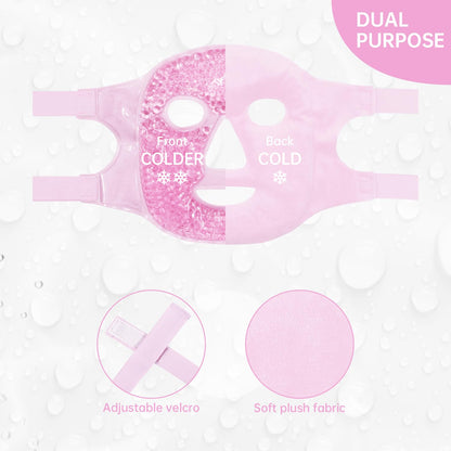 ZNÖCUETÖD Full Face Ice Mask - Gel Hot & Cold Compress for Post-Surgery Recovery, Dental Work, Swelling, Migraines & Dark Circles