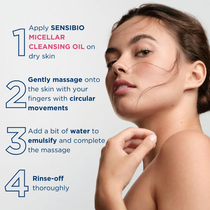 Bioderma Sensibio Micellar Cleansing Oil, 1st Ecobiological Micellar Formula Gentle Face Cleanser That Deeply Cleanses, Removes makeup, Soothes & Nourishes Skin with Oil-to-Milk Texture,Fragrance-Free