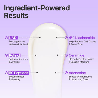 numbuzin No.9 NAD+ Retinol Eye Cream - Depuffing & Firming Eye Serum for Dark Circles, Wrinkles & Fine Lines - With Peptides & Niacinamide (0.33 fl oz.)