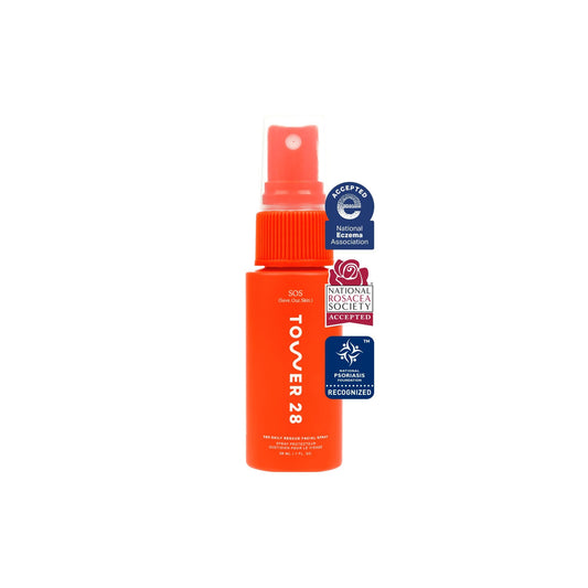 Tower 28 SOS Daily Rescue Facial Spray - Purifying Travel Size Face Toner - Everyday Skin Care Essential (1 oz)