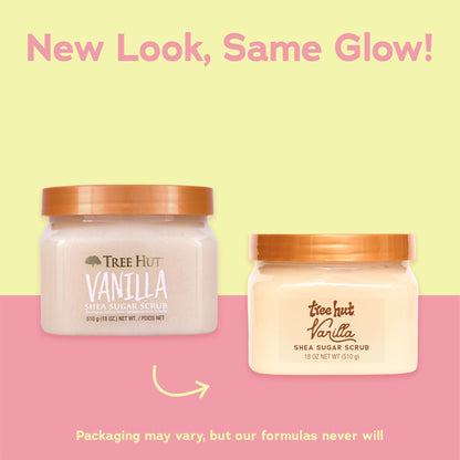 Tree Hut Vanilla Shea Sugar Body Scrub 18 oz, Exfoliating & Hydrating
