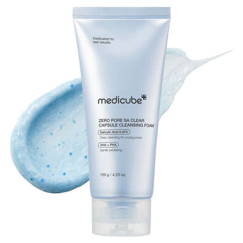 medicube Facial Cleanser Zero Pore Capsule Cleansing Foam - Daily Gentle Cleanser for Skin Texture, Blackhead & Pore Care - AHA, BHA & PHA for Deep Cleansing - Korean Skincare, 4.23 oz