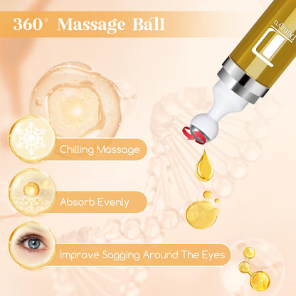 Dongyu Retinol Eye Serum 360° Roller - Anti-Aging Treatment with Massage Ball for Dark Circles, Puffiness & Wrinkles