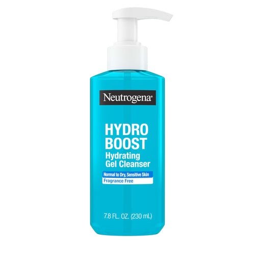 Neutrogena Hydro Boost Face Wash, Fragrance Free, Hydrating Facial Cleanser with Hyaluronic Acid, Daily Foaming Face Wash & Makeup Remover, Hypoallergenic Gel Cleanser, 7.8 fl. oz