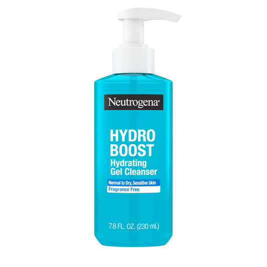 Neutrogena Hydro Boost Face Wash, Fragrance Free, Hydrating Facial Cleanser with Hyaluronic Acid, Daily Foaming Face Wash & Makeup Remover, Hypoallergenic Gel Cleanser, 7.8 fl. oz
