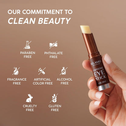 VELAMO Advanced Caffeine Eye Stick - Energizing & Hydrating Under Eye Balm for Dark Circles & Puffiness - Portable Travel Eye Treatment (0.1 oz / 3g)