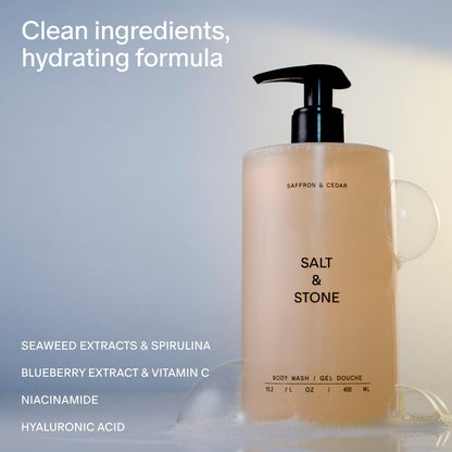 Salt & Stone Body Wash 15.2 fl oz, Antioxidant Hydrating Cleanser