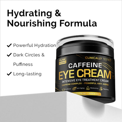 Caffeine Anti-Aging Eye Cream (1.7oz) - Advanced Treatment for Dark Circles, Eye Bags & Puffiness - Instant Face & Eye Lift for Men & Women