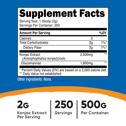 Nutricost Glucomannan Powder 500G (2 Bottles)