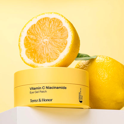TEREZ & HONOR Vitamin C Eye Patches (60 Pcs) - Korean Brightening Under Eye Masks with Tranexamic Acid & Hyaluronic Acid