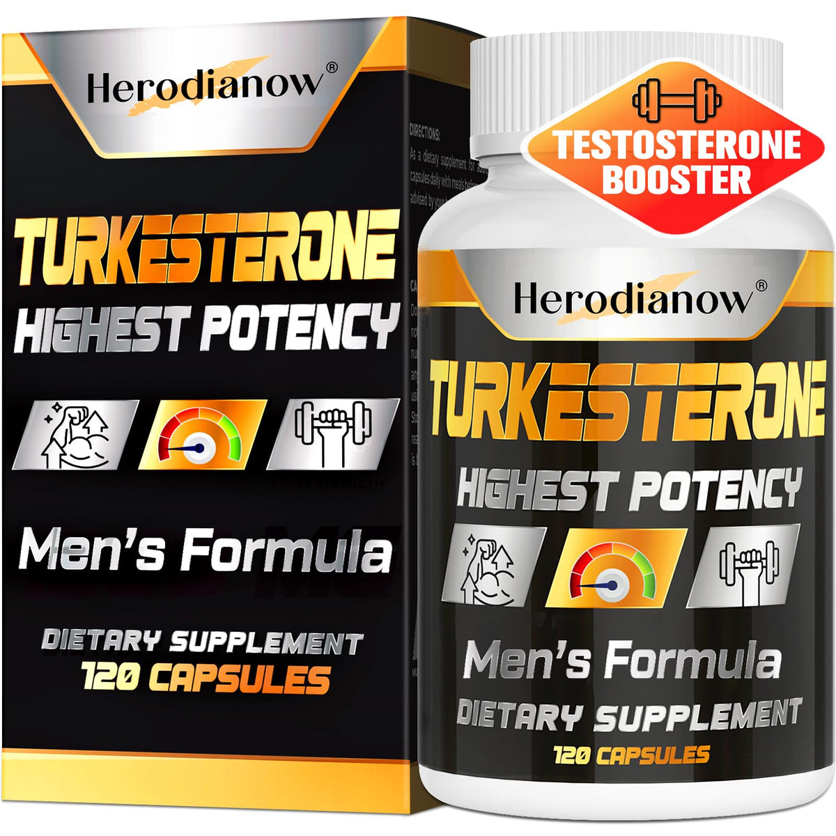 Testosterone Booster for Men - Muscle Growth, Strength, Energy & Endurance Support Supplement (78,000mg Formula) - 120 Capsules
