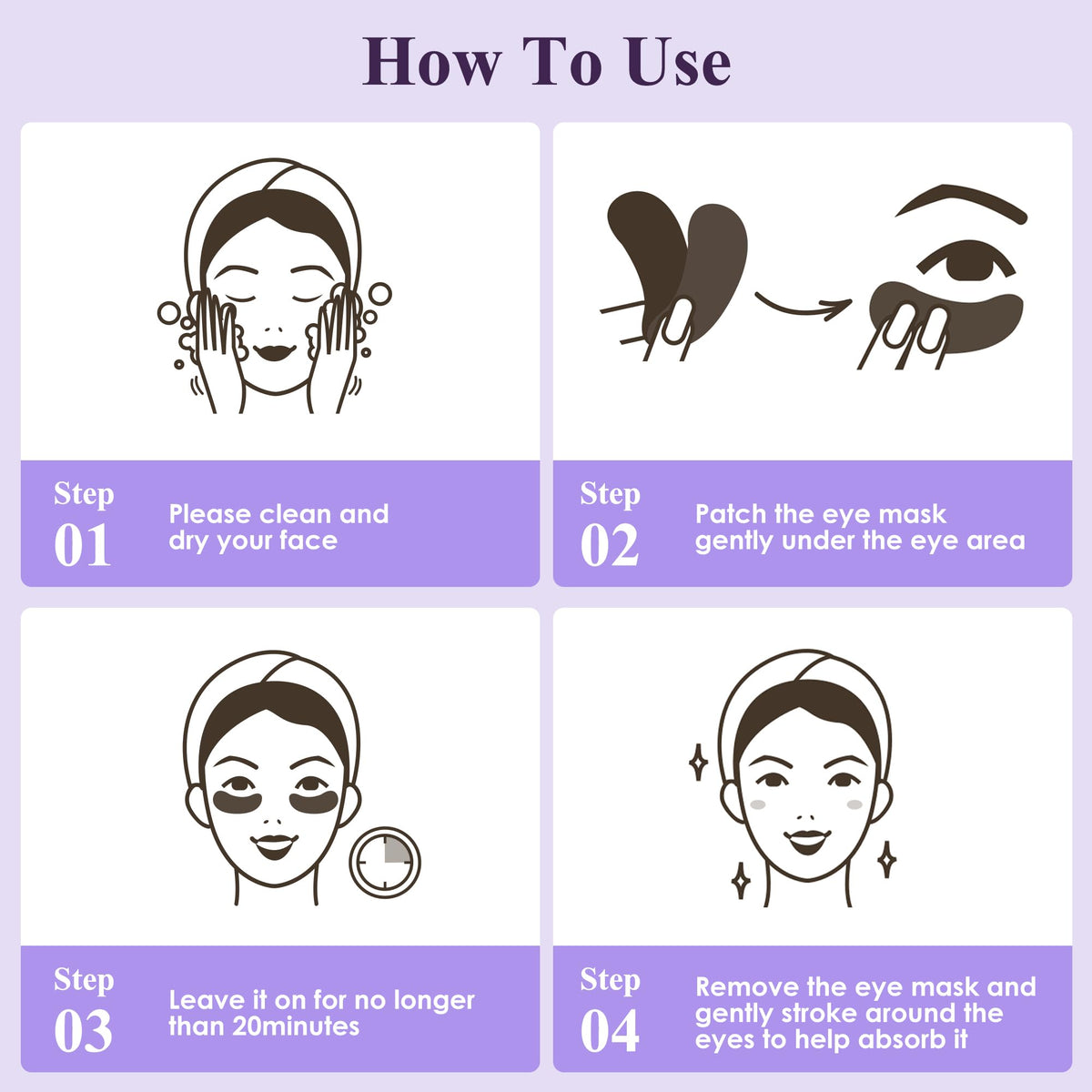 Lavender Collagen Under Eye Patches - 30 Pairs - Relaxing Eye Mask for Puffy Eyes, Dark Circles & Sleep Support