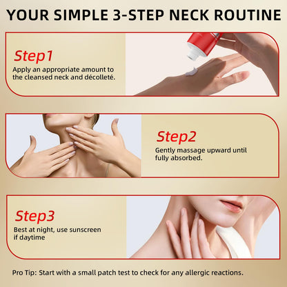 Redcool Retinol Neck Firming Cream - Collagen & Hyaluronic Acid Neck Tightening Anti-Aging Moisturizer 1.76 oz