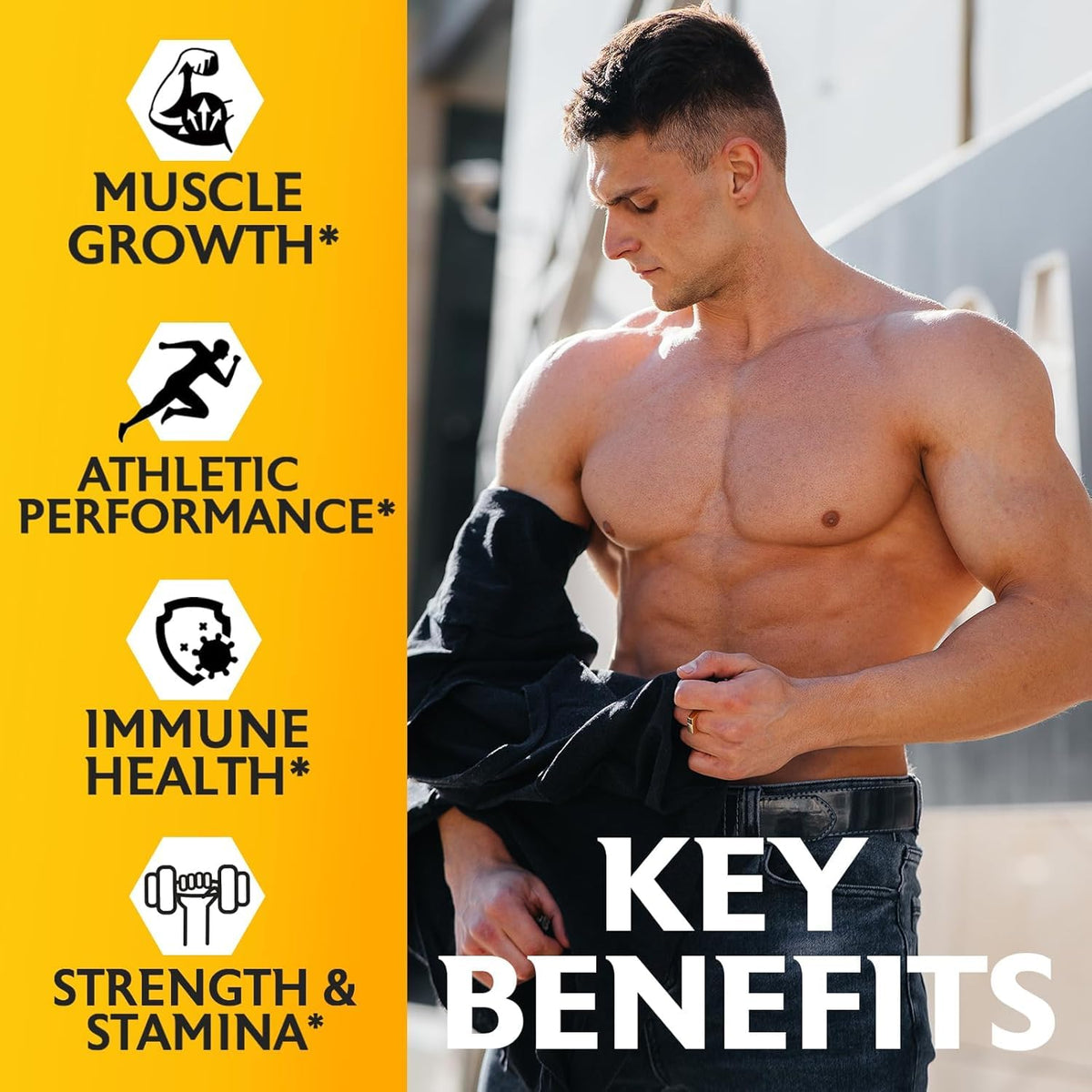 Testosterone Booster for Men - Muscle Growth, Strength, Energy & Endurance Support Supplement (78,000mg Formula) - 120 Capsules