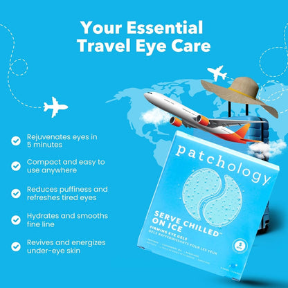Patchology Iced Cooling Under Eye Mask Patches - Peptides, Cloudberry Oil & Bakuchiol - Firming Hydrating Eye Gels for Fine Lines, Puffiness & Dark Circles - 5 Pairs
