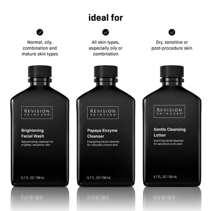Revision Skincare Brightening Facial Wash,Exfoliating Face Cleanser with Vitamin C and Vitamin E,6.7 fl oz,(Pack of 2)