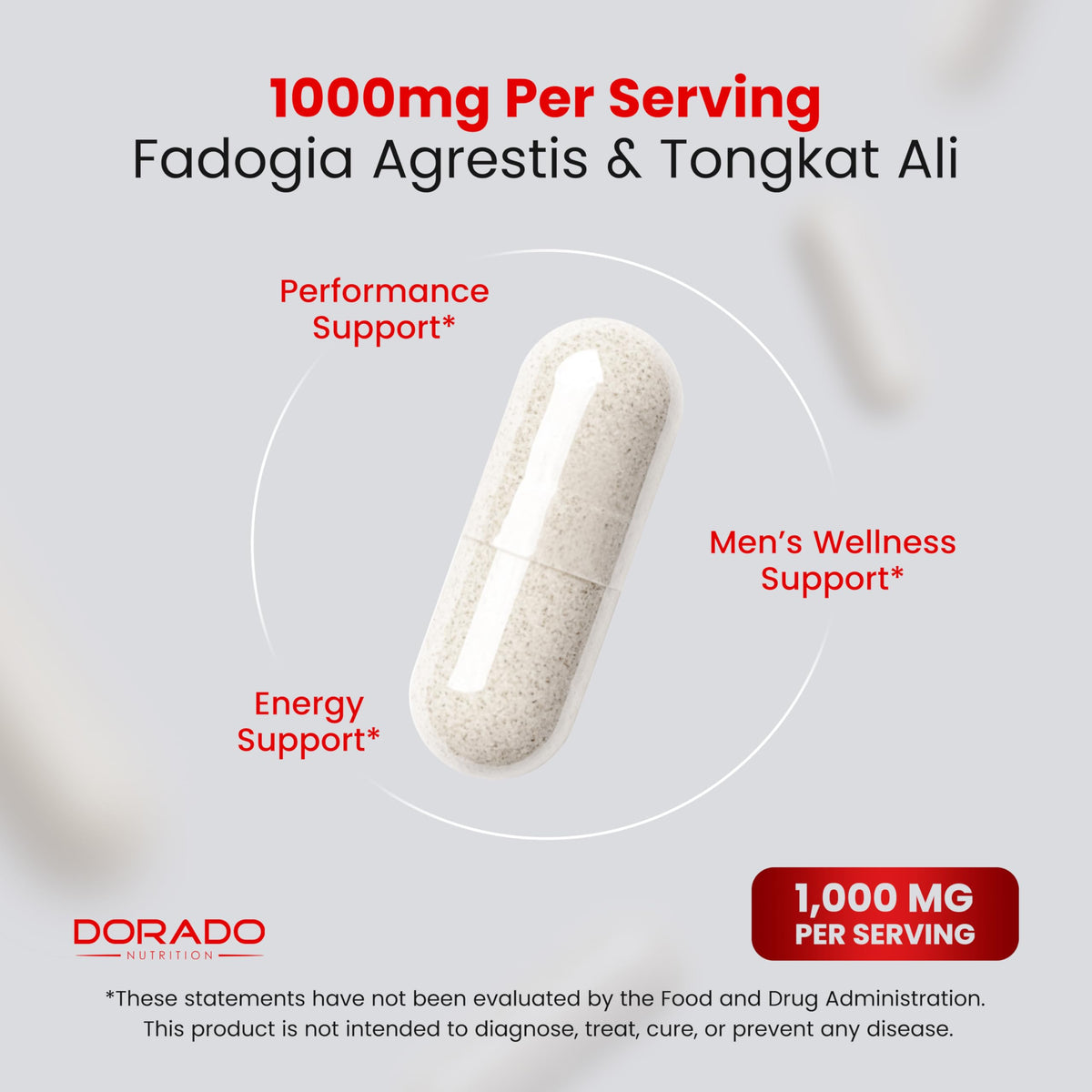 Fadogia Agrestis & Tongkat Ali Performance Blend for Men - Muscle, Strength & Athletic Performance Support - Vegan, Non-GMO (120 Capsules, USA Made)